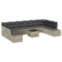 Juego de Sofá de Jardín de 11 Piezas con Cojines Gris Polirratán de , Sofás de exterior - Ref: Foro24-3355921, Precio: 814,98...