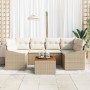 Juego de Sofá de Jardín de 7 Piezas con Cojines Beige Poliratán Acacia de , Sofás de exterior - Ref: Foro24-3356454, Precio: ...