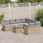 Juego de Sofás de Jardín de 9 Piezas con Cojines Beige Poliratán Acacia de , Sofás de exterior - Ref: Foro24-3356481, Precio:...