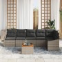Conjunto de Sofás de Jardín 7 Piezas con Cojines Gris Polirratán Acacia de , Sofás de exterior - Ref: Foro24-3356508, Precio:...