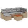 Juego de sofá de jardín de 7 piezas con cojines Beige Poli Ratán Acacia de , Sofás de exterior - Ref: Foro24-3356523, Precio:...