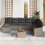 Conjunto de Sofá de Jardín de 9 Piezas con Cojines Gris Polirrátan Acacia de , Sofás de exterior - Ref: Foro24-3356536, Preci...