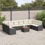 Juego de Sofá de Jardín de 11 piezas con Cojines Negro Poliratán Acacia de , Sofás de exterior - Ref: Foro24-3356549, Precio:...