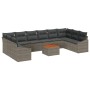 Juego de Sofás de Jardín de 11 Piezas con Cojines Gris Poliratán Acacia de , Sofás de exterior - Ref: Foro24-3356550, Precio:...