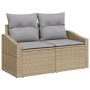 Conjunto de Sofá de Jardín de 11 Piezas con Cojines Beige Poliratan Acacia de , Sofás de exterior - Ref: Foro24-3356551, Prec...