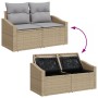 Conjunto de Sofá de Jardín de 11 Piezas con Cojines Beige Poliratan Acacia de , Sofás de exterior - Ref: Foro24-3356551, Prec...
