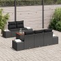 Conjunto de Sofá de Jardín de 6 Piezas con Cojines Negro Poliratán Acacia de , Sofás de exterior - Ref: Foro24-3356567, Preci...