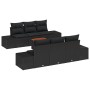 Set de Sofás de Jardín de 7 Piezas con Cojines Negro Poliratán Acacia de , Sofás de exterior - Ref: Foro24-3356574, Precio: 5...