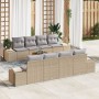 Conjunto de Sofás de Jardín de 7 Piezas con Cojines Beige Poliratán Acacia de , Sofás de exterior - Ref: Foro24-3356600, Prec...