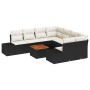 Juego de Sofá de Jardín de 9 Piezas con Cojines Negro Ratán Acacia de , Sofás de exterior - Ref: Foro24-3356605, Precio: 578,...