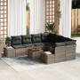 Juego de Sofá de Jardín de 9 Piezas con Cojines Gris Poliratán Acacia de , Sofás de exterior - Ref: Foro24-3356606, Precio: 6...