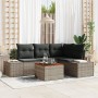 Juego de Sofá de Jardín de 5 Piezas con Cojines Gris Poliratán Acacia de , Sofás de exterior - Ref: Foro24-3356620, Precio: 3...
