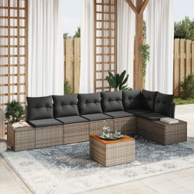 Conjunto de Sofá de Jardín de 7 Piezas con Cojines Gris Poliratán Acacia de , Sofás de exterior - Ref: Foro24-3356634, Precio...