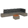 Conjunto de Sofá de Jardín de 7 Piezas con Cojines Gris Poliratán Acacia de , Sofás de exterior - Ref: Foro24-3356634, Precio...