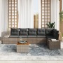 Conjunto de Sofá de Jardín de 7 Piezas con Cojines Gris Poliratán Acacia de , Sofás de exterior - Ref: Foro24-3356634, Precio...