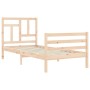 Estructura de cama con cabecero madera maciza 90x200 cm de vidaXL, Camas y somieres - Ref: Foro24-3194946, Precio: 89,81 €, D...