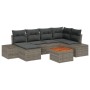 Conjunto de Sofá de Jardín de 7 Piezas con Cojines Gris Poliratán Acacia de , Sofás de exterior - Ref: Foro24-3356648, Precio...