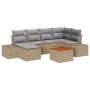 Conjunto de Sofá de Jardín de 7 Piezas con Cojines Beige de Poliratán Acacia de , Sofás de exterior - Ref: Foro24-3356649, Pr...