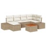 Juego de Sofás de Jardín de 7 Piezas con Cojines Beige Poliratán Acacia de , Sofás de exterior - Ref: Foro24-3356650, Precio:...