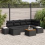 Conjunto de Sofá de Jardín de 7 Piezas con Cojines Negro Poliratán Acacia de , Sofás de exterior - Ref: Foro24-3356651, Preci...