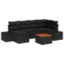 Conjunto de Sofá de Jardín de 7 Piezas con Cojines Negro Poliratán Acacia de , Sofás de exterior - Ref: Foro24-3356651, Preci...