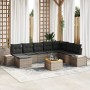 Juego de Sofá de Jardín de 9 Piezas con Cojines Gris Poliratán Acacia de , Sofás de exterior - Ref: Foro24-3356662, Precio: 5...