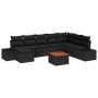 Conjunto de Sofá de Jardín de 9 Piezas con Cojines Negro Poliratán Acacia de , Sofás de exterior - Ref: Foro24-3356665, Preci...