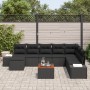 Conjunto de Sofá de Jardín de 9 Piezas con Cojines Negro Poliratán Acacia de , Sofás de exterior - Ref: Foro24-3356665, Preci...