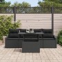 Conjunto de Sofá de Jardín de 5 Piezas con Cojines Ratán Poli Negro de , Sofás de exterior - Ref: Foro24-3357646, Precio: 397...
