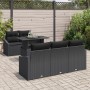 Set de Sofá de Jardín Juego de 6 Negro Ratán, Poliéster de , Sofás de exterior - Ref: Foro24-3357656, Precio: 521,38 €, Descu...