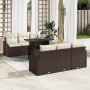 Set de Sofá de Jardín Set de 7 Marrón, Crema Ratán, Poliéster de , Sofás de exterior - Ref: Foro24-3357661, Precio: 581,21 €,...