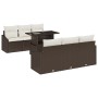 Set de Sofá de Jardín Set de 7 Marrón, Crema Ratán, Poliéster de , Sofás de exterior - Ref: Foro24-3357661, Precio: 581,21 €,...
