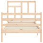 Estructura de cama con cabecero madera maciza 90x200 cm de vidaXL, Camas y somieres - Ref: Foro24-3194946, Precio: 89,81 €, D...