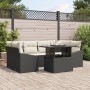 Conjunto de Sofás de Jardín Set de 7 Sofá negro con cojines crema de , Sofás de exterior - Ref: Foro24-3357670, Precio: 522,3...