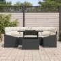Conjunto de Sofás de Jardín Set de 7 Sofá negro con cojines crema de , Sofás de exterior - Ref: Foro24-3357670, Precio: 522,3...