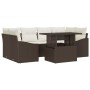 Conjunto de Sofá de Jardín Set de 7 Marrón Ratán de , Sofás de exterior - Ref: Foro24-3357671, Precio: 557,85 €, Descuento: %