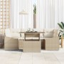 Conjunto de Sofá de Jardín Set de 7 Beig Ratán Sofá Exterior de , Sofás de exterior - Ref: Foro24-3357674, Precio: 571,88 €, ...