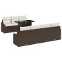 Conjunto de Sofá de Jardín Set de 8 Marrón Ratán de , Sofás de exterior - Ref: Foro24-3357681, Precio: 613,95 €, Descuento: %