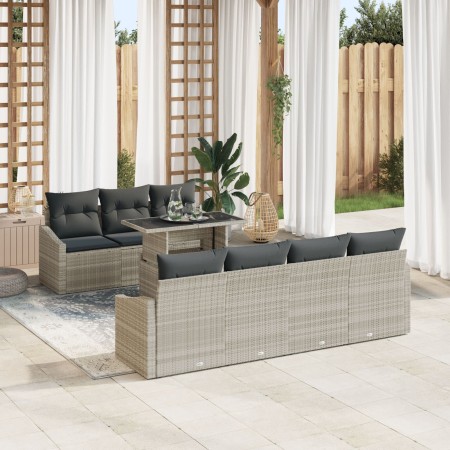 Conjunto de Sofá de Jardín Set de 8 Ratán Natural Ratán Sintético de , Sofás de exterior - Ref: Foro24-3357685, Precio: 671,8...