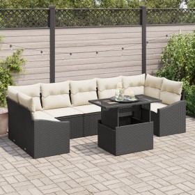 Conjunto de Sofá de Jardín Set de 8 Negro Poliratán, Poliéster de , Sofás de exterior - Ref: Foro24-3357690, Precio: 564,40 €...