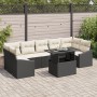 Conjunto de Sofá de Jardín Set de 8 Negro Poliratán, Poliéster de , Sofás de exterior - Ref: Foro24-3357690, Precio: 564,40 €...