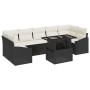 Conjunto de Sofá de Jardín Set de 8 Negro Poliratán, Poliéster de , Sofás de exterior - Ref: Foro24-3357690, Precio: 564,40 €...