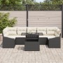 Conjunto de Sofá de Jardín Set de 8 Negro Poliratán, Poliéster de , Sofás de exterior - Ref: Foro24-3357690, Precio: 564,40 €...