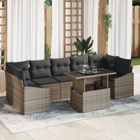 Juego de Sofá de Jardín de 8 Piezas con Cojines Gris Polirratán de , Sofás de exterior - Ref: Foro24-3357692, Precio: 568,98 ...