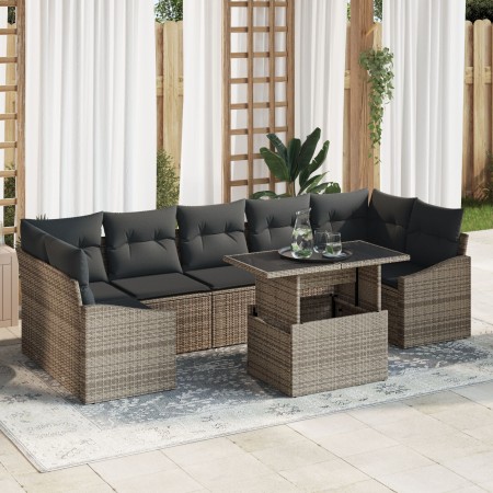 Juego de Sofá de Jardín de 8 Piezas con Cojines Gris Polirratán de , Sofás de exterior - Ref: Foro24-3357692, Precio: 568,98 ...