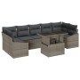 Juego de Sofá de Jardín de 8 Piezas con Cojines Gris Polirratán de , Sofás de exterior - Ref: Foro24-3357692, Precio: 568,98 ...