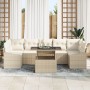 Set de Sofás de Jardín Set de 8 Beige, Crema Ratán, Poliéster de , Sofás de exterior - Ref: Foro24-3357694, Precio: 603,21 €,...