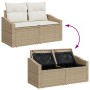 Set de Sofás de Jardín Set de 8 Beige, Crema Ratán, Poliéster de , Sofás de exterior - Ref: Foro24-3357694, Precio: 603,21 €,...