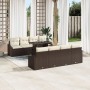 Juego de Sofás de Jardín Conjunto de 7 Marrón y Crema de , Sofás de exterior - Ref: Foro24-3357701, Precio: 532,34 €, Descuen...