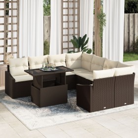 Conjunto de Sofá de Jardín Juego de 9 Marrón Ratán Sofá de Jardín de , Sofás de exterior - Ref: Foro24-3357711, Precio: 684,8...